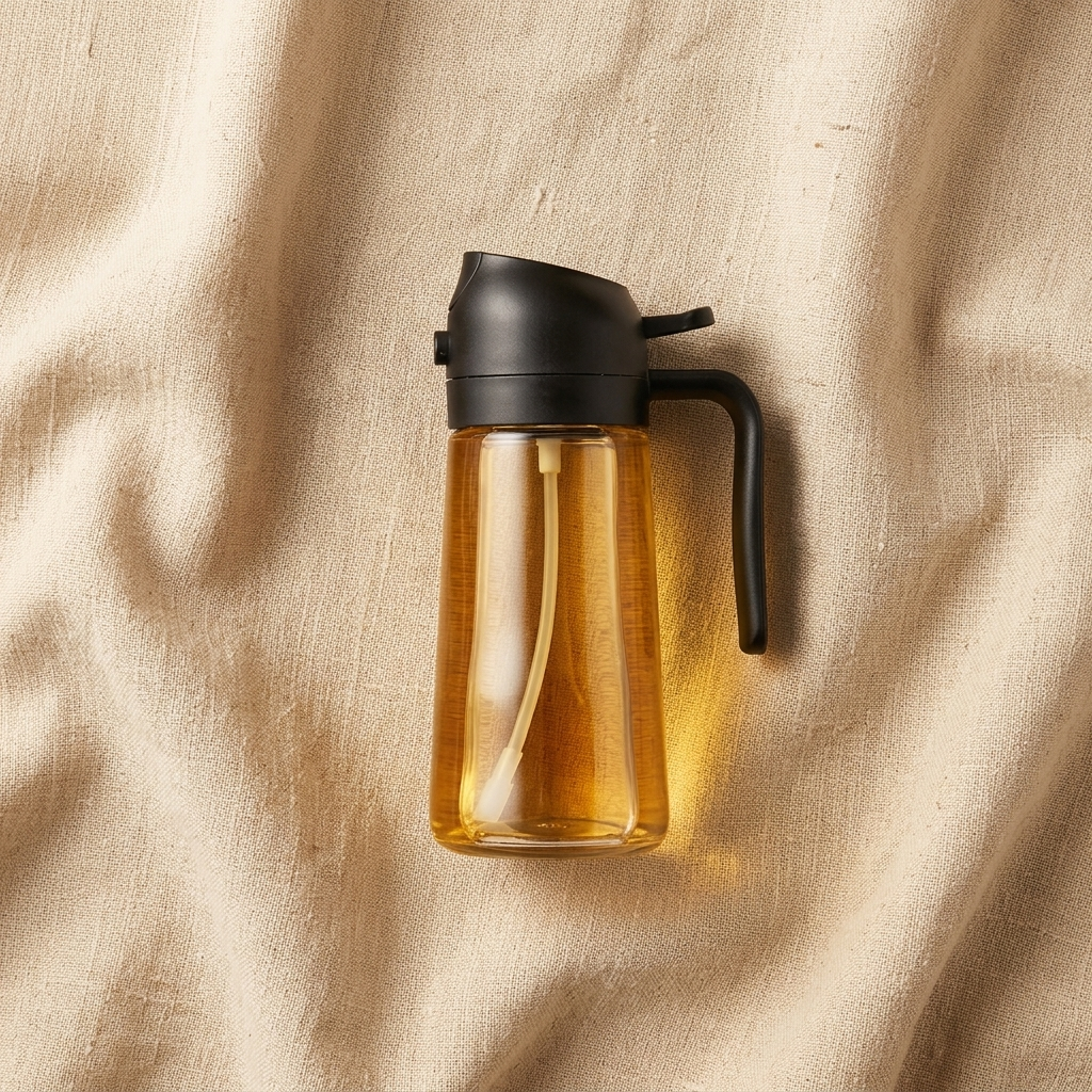 Premium Glass Oil Spray Bottle with Spray Nozzle