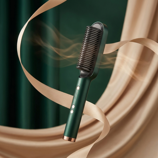 Green Hair Straightener Brush for Pakistani Women