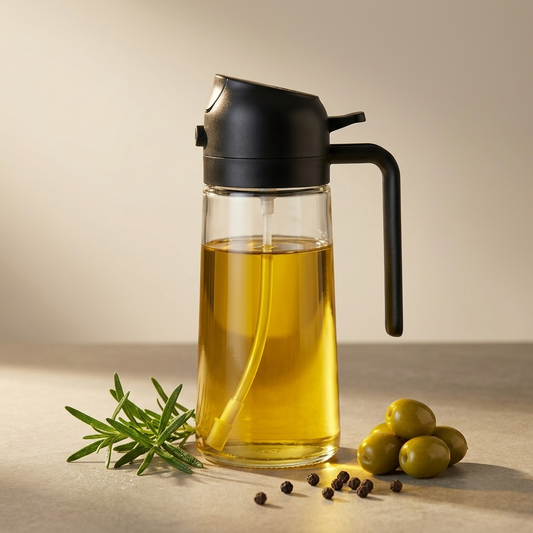 Premium Glass Oil Spray Bottle with Spray Nozzle