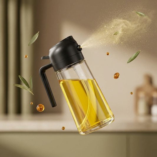 Premium Glass Oil Spray Bottle with Spray Nozzle
