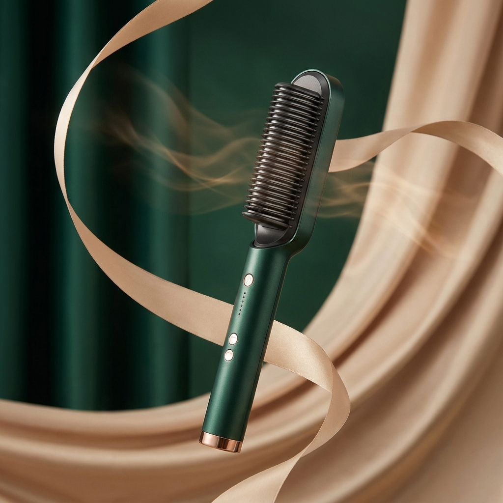 Green Hair Straightener Brush for Pakistani Women